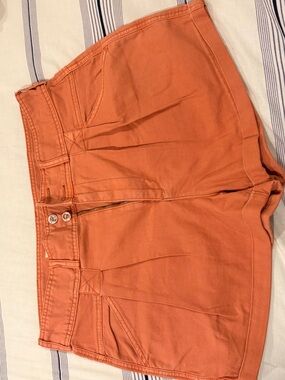 High-Waist Orange Mini Shorts